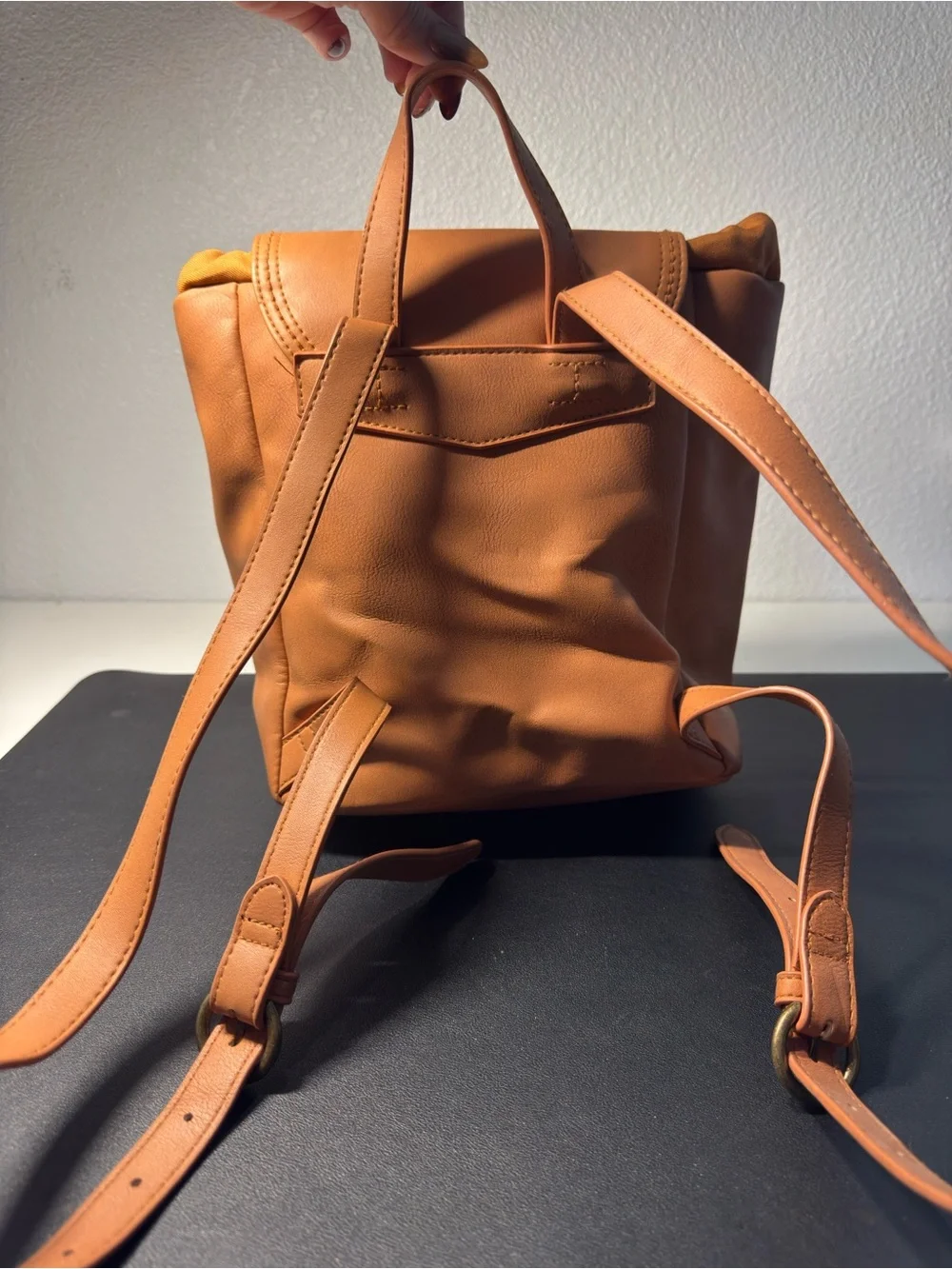 Universal Thread Tan Mini Backpack with Front Zip Pocket
